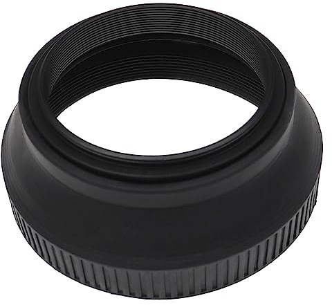 vhbw Paraluce compatibile con obiettivi con filettatura dell'obiettivo da 46mm 46 mm obiettivo, grandangolo nero opaco, gomma, rotondo, 6,7 cm