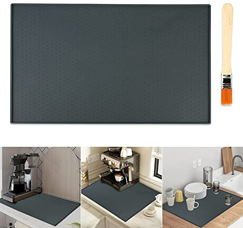 BNGXR Kaffeevollautomat Silikon Unterlage, 48 x 30cm Anti-Rutsch Unterlage zum Auffangen von Kaffeereste, Kaffeevollautomat Barista Zubehör Pad Auch als Napfunterlage für Küchen Kaffeemaschine Mixer