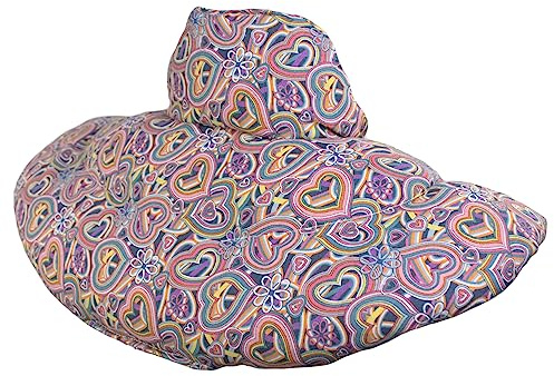 Nackenhörnchen mit Stehkragen Bio-Stoff & Bio-Körner Psychedelic Heart Nackenkissen Wärmekissen -2 in 1 - Wärme und Kälte möglich - Bio-Roggen-Weizen Füllung