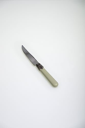 Rivadossi Sandro 1606BIS06 Set di Coltelli da Bistecca, 6 Pezzi-Classic-100% Made in Italy, Artigianalità e Design, Acciaio Inox 18/10, Verde Salvia