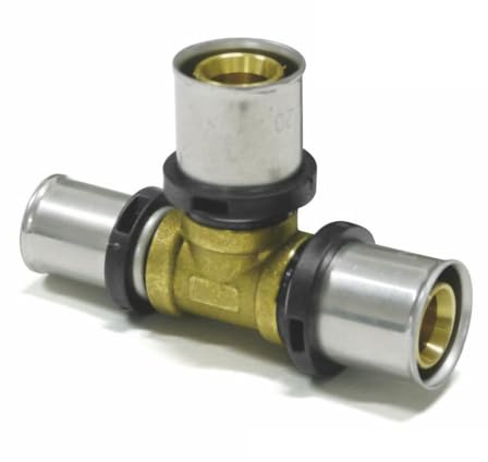 Sanpro THPRESS Pressfitting T-Stück Abgänge reduziert, Größe 26x3 - Abgang 26x3-16x2