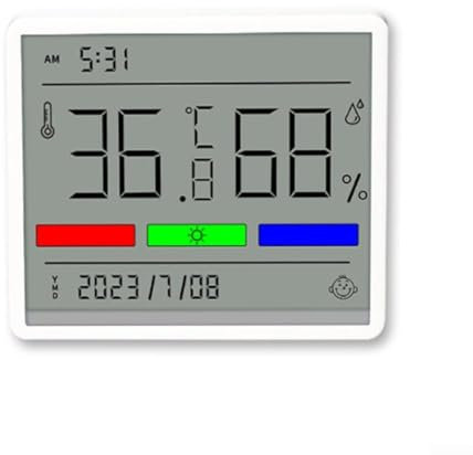 Termómetro digital higrómetro, medidor electrónico de temperatura y humedad, termo higrómetro digital interior con batería blanca