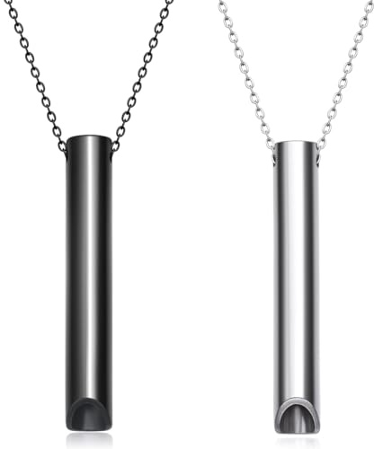 WKRTDY Ensemble de 2 Colliers Respiration - Soulagez Anxiété, Stress, Relaxation, Méditation, Pendentif Pleine Conscience - Entraînement Respiratoire - 2 Couleurs Disponibles