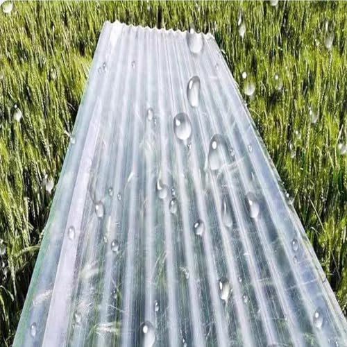 1/2/4/6/9/13/15 Stück Dachplatten,Uv-Schutz-Regenschutz Wellplatten Profilblech Trapezblech,für Gewächshaus-Carport-Dach,Länge 0,5 m–2,2 m Glasfaserplatte mit Zubehör (0.9x1.9m/35x75in,2 Pcs)