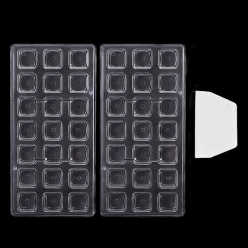 Binwat Molde de policarbonato para hacer chocolate con forma de cubo, 2 unidades