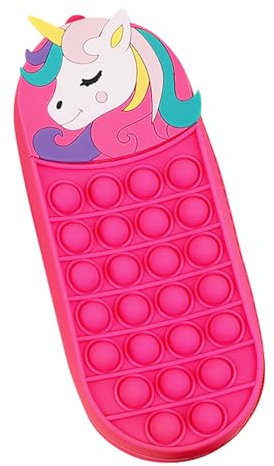 Forreen Aesthetic Mäppchen Reißverschluss, Federmäppchen Mädchen Groß Kawaii Einhorn Schlampermäppchen Multifunktional Anti Stress Sensorische Spielzeug für Kinder Meenager