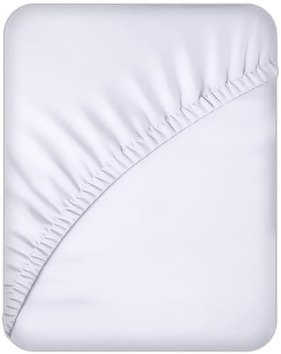 ACRALI HOME King Size Fitted Sheets Deep Fit - White Bottom Sheet for King Bed with 40cm Extra Pocket- Hotel Quality Soft Microfiber Bed Sheet - Breathable, Shrinkage and Fade Resistant
