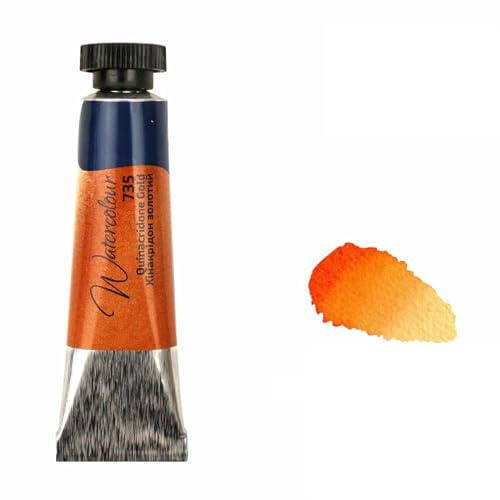 Aquarellfarbe Quinacridon Gold – 10 ml Aquarellfarben Tuben Einzeln | Professionelle Hochwertig Künstler Aquarell Farben | Aquarellfarben Tube Set Einzeln