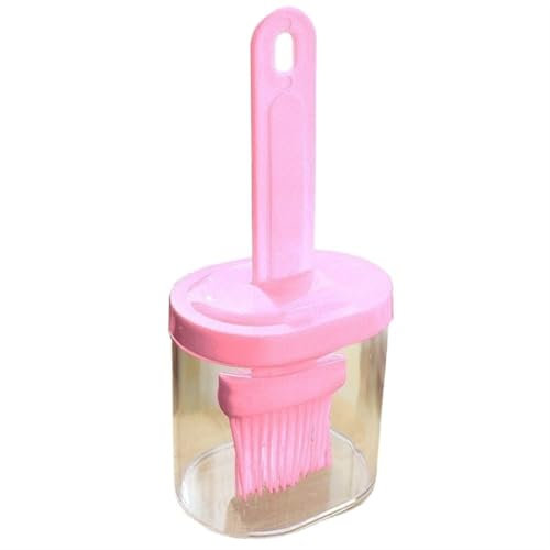 Pincel Cocina Botella de aceite resistente a la temperatura for hornear panqueques, barbacoas, accesorios for barbacoa, herramientas con cepillo Brocha Cocina(Pink)