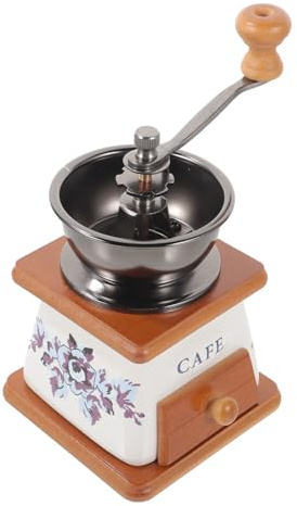 Molinillo de Café Manual Mini de Cerámica Antideslizante para Hogar | 1 Pieza, Uso Hogar, Apto Granos, Frijoles, Cuerpo Madera, Hierro, Diseño Único, Detalles Delicados, Aspecto Agradable
