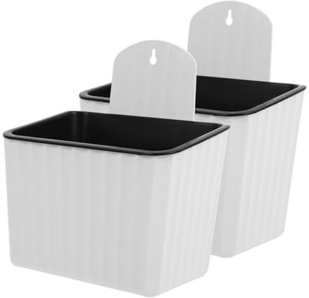 BAZEITFLOW 2pièces Pot De Fleurs Auto-arrosant Murale Plastique pour Petites Plantes Intérieur Décoration Élégante pour Maison Et Jardin