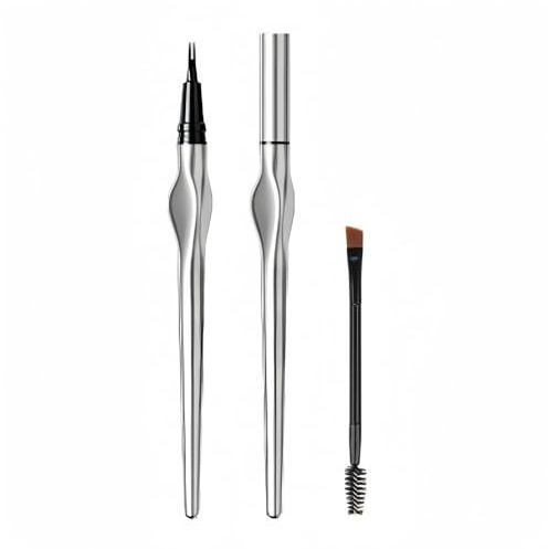 Matita per sopracciglia waterproof con punta precisa a doppia punta, matita per sopracciglia per tratti simili a peli, anti-sbavature e anti-grumi, leggera, adatta ai principianti (Nero)