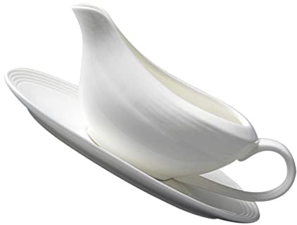 FIXOSHEE Ceramic Seasoning Cup and Sauce Dish 160ml White Food Sauce Boat Handle Multifunctional Western Food Supply for Table Condiments