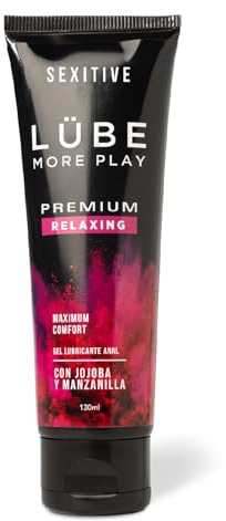 SEXITIVE | Lubricante Anal Dilatador Relajante | LUBE PREMIUM 130 ml | Sensación sin dolor y dilatación progresiva. Efecto relajante de la jojoba y la manzanilla. Lubricante anal de base acuosa.