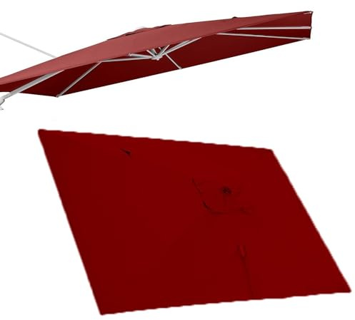 Toile de rechange rectangulaire pour parasol déporté à 8 baleines – Couverture supérieure anti-UV pour parasol déporté à 8 baleines – Idéal pour une utilisation dans le jardin, la piscine et la