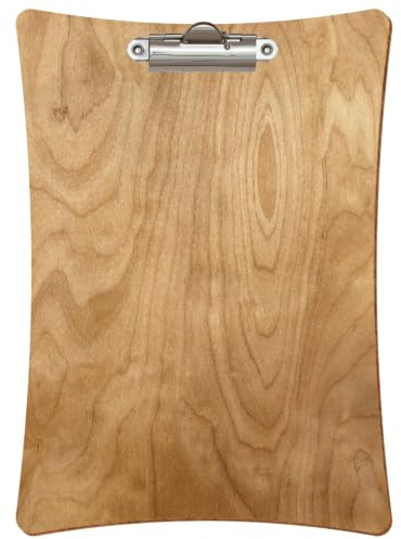Bütic Holz Klemmbrett konkav Birke rustikal für DIN A3 A4 A5 A6 aus 3mm Birkensperrholz und mit widerstandsfähigem Klarlack versiegelt