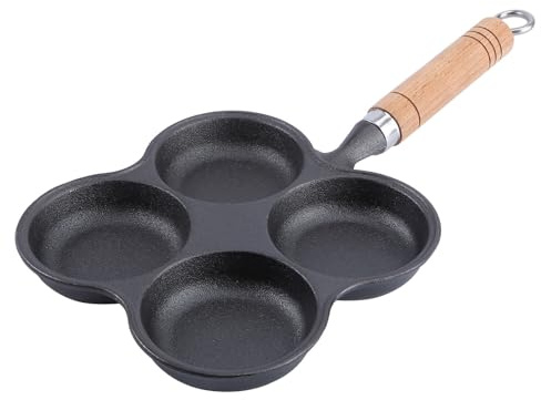 Baluue Non-Stick 4-Hole Egg Cooker Pan for Gas Stove and Induction Hob, Omelette Frying Pan with Black Coating, Multipurpose Egg Cooking Tool for Breakfast