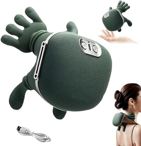Bionic Hand Uppvärmd Nackmassage, Simulerar Djupvävnadsmassage Av Mänsklig Hand Elektrisk Cervikal Nackmassage För Hem Och Kontor, Bärbar Och Laddbar