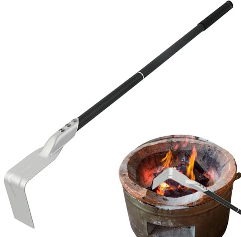 Râteau à cendres Grill | Accessoires pour four à pizza - Outil de cendres de râteau de charbon de bois de BBQ, accessoires de four de pizza de gril de bouilloire de charbon de bois