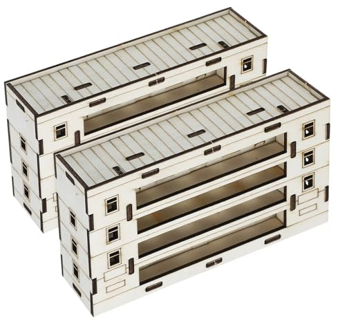 HOODANCOS Modello di Casa in Legno da Costruire 2 Pezzi, Design Moderno e Incompleto, Materiale Legno Beige, per Spazio Abitativo e Ufficio, Supporta Apprendimento Interattivo
