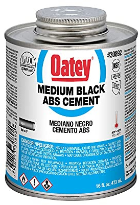 Oatey 30892 Medium Bodied Solvent Cement, 16 Oz, Can, Liquid, Black