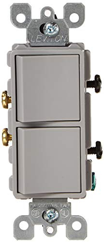 Leviton 15 Amp, 120/277 Volt, Decora Single-Pole, AC Combination Switch, Commercial Grade, Grounding, 5634-GY, Gray