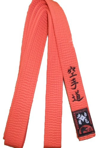 Budodrake Orangegurt Bestickt mit Karate-Do (Bestickung in schwarz) Karategürtel orange (240)