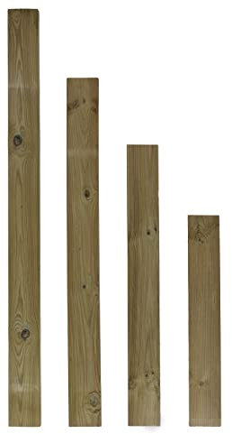 Gartenwelt Riegelsberger 10 Stück Zaunlatte aus Nadelholz kesseldruckimprägniert Höhe 150 cm Typ F 20x90 mm