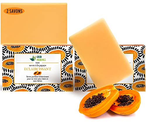 G.F. Savon Eclaircissant Peau Noir Rapide et Efficace, Nouvelle formule anti taches visage et corps, révolutionnaire. 2 savons éclaircissants purifiants