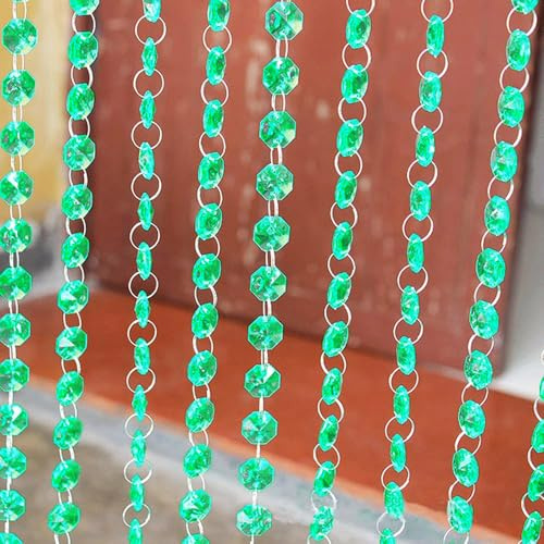 10x 1M Türvorhang Kristall Perlen Girlande Acryl Deko Perlenband Fadenvorhang Perlenvorhang Hängende Partei Dekor Ornament Anhänger für DIY Hochzeit Dekor Vorhang Lampe Garten Party Weihnachten,Blau