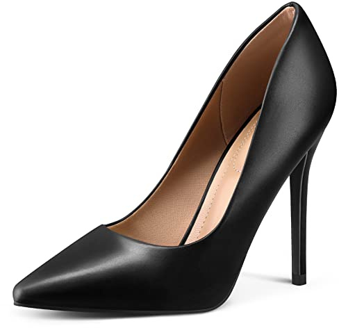 mysoft Women's High Heels Pumps Closed Pointed Toe Stiletto 4IN Heels Dress Wedding Shoes