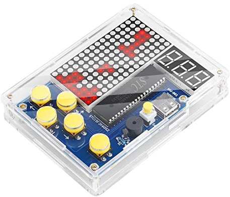 Henakmsl Console Di Gioco Fai-da-te Kit con Corpo in Acrilico, Portatile Tutorial Di Saldatura Giochi Classici ConLuce Educazione Mentale Crea la Tua Console Di Gioco