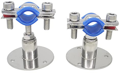 Edelstahl Rohrschelle Höhenverstellbar 15-19mm, Kurzer Typ, 2er Set | Wand/Deckenmontage, Schwerlast, Rostfrei, Mit Befestigungsmaterial