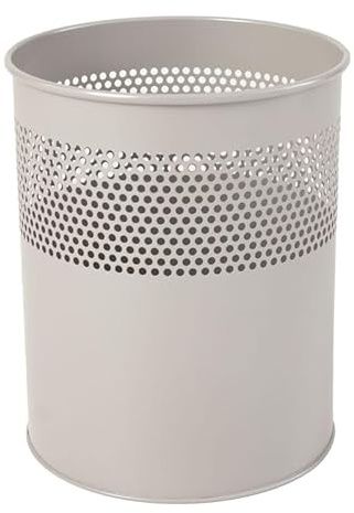 PROREGAL Runder halbperforierter Papierkorb aus Metall | 15 Liter, HxØ 32x26cm | Aluminium