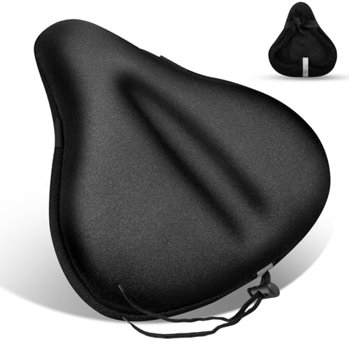 MSDADA Fahrrad Sattelbezug Memory Foam, Bequemer Fahrradsattel überzug Gepolstert, Fahrradsattel Polster Extra Weich Damen und Herren, Fahrradsitz Indoor Outdoor Cycle Sattelbezüge