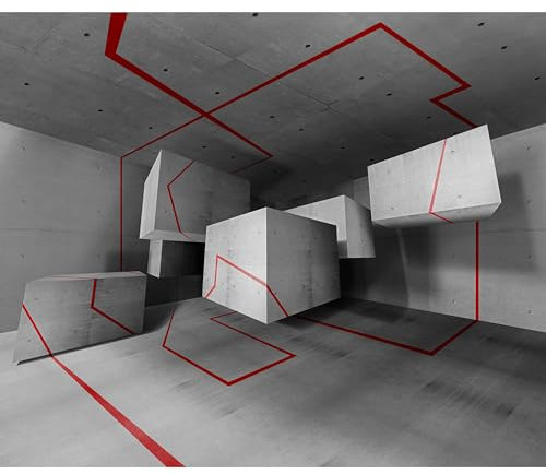 murando - Vlies Fototapete 3d Optik 300x210cmVlies Tapeten Wandtapete XXL Wanddeko Mustertapete Design Wand Dekoration Vliestapete Wohnzimmer Schlafzimmer Büro Flur Beton Effekt grau f-A-0266-a-b
