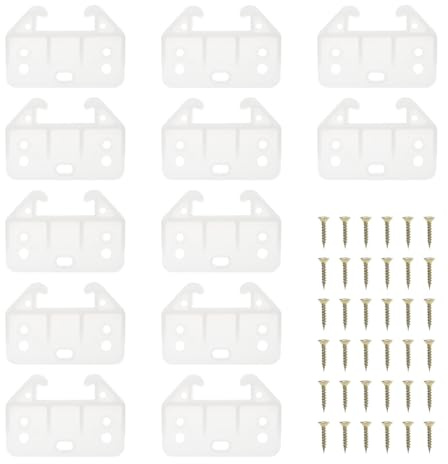 SING F LTD Set di 12 guide per cassetti in plastica con viti, guide scorrevoli in plastica per scrivania, cassetto, armadio, cassettiera, mobili, 60 ~ 41 ~ 28 mm, bianco