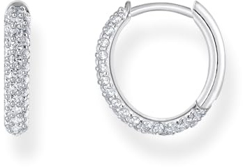 THOMAS SABO Creolen mit weißem Zirkonia-Pavé Recyceltes 925 Silber CR730-051-14