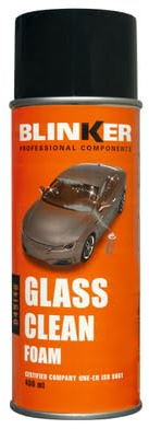Blinker - Espuma Limpiadora de Cristal - Limpieza de Superficies Acristaladas y Pintadas - Película Antiestática Transparente - Repele la Suciedad - Ideal para Lunas, Faros y Espejos - 400 ml