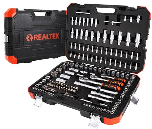 1/4 Socket Ratchet Wrench Screwdriver Set, 172PCS CR-V Metric Wrench Set with Extension Bar, Quick-Release Ratchet Wrench with Bit Socket Set for Auto Repairing, Household with Durable Tool Case