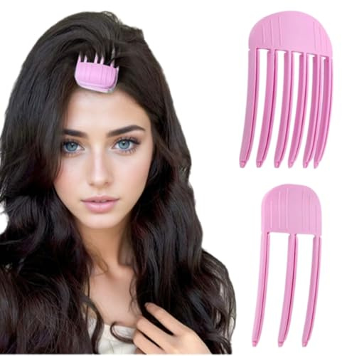 HQRKOTM Juego de peines de 3 y 6 dientes para dar volumen y peinar rizos y flequillo sin esfuerzo,Peine moldeador de viento para flequillo esponjoso, color azul