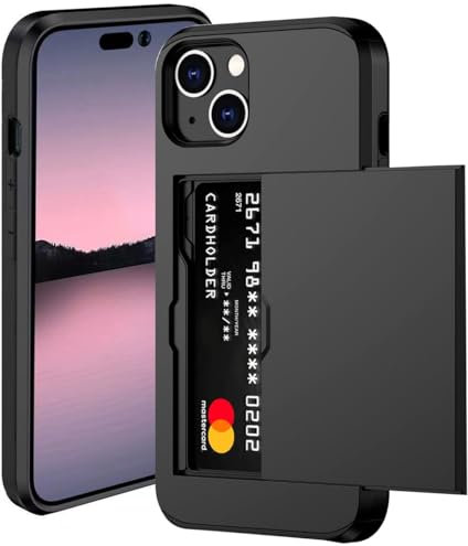 Cesryorsis pour iPhone 13/iPhone 14 Coque avec Porte-Carte, Silicone TPU étui de téléphone, Ultra Mince, Souple, Antichoc Housse de Protection，Bumper Cover