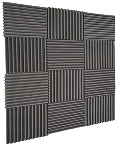 Pannelli acustici fonoassorbenti, pannelli in schiuma acustica, confezione da 24 30×30×2,5 cm, pannelli in schiuma acustica fonoassorbente for studio, pannelli da parete in schiuma a cuneo
