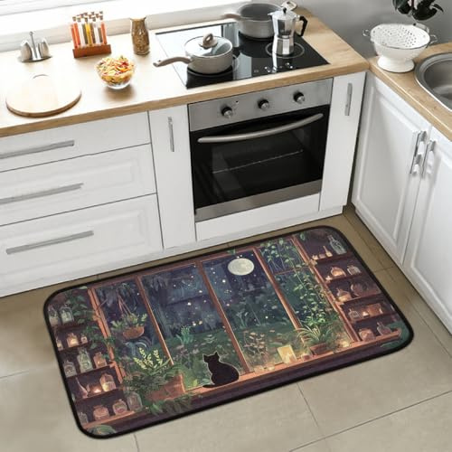 Non Slip Kitchen Mat 99x51cm Washable Runner Rug Night Windowsill Cat Kitchen Rug Thin Door Matts Indoor