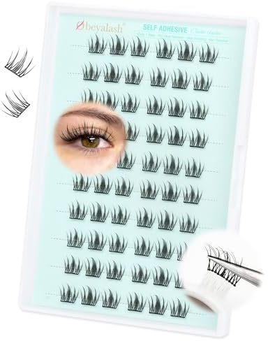 Faux Cils Pre Collé Kit De Cils Auto-AdhéSifs Lashes En Grappe Pré-ColléS Eyelashes Manga à Coller Lashes Naturels Sans Colle RéUtilisables à Presser Par Obeyalash