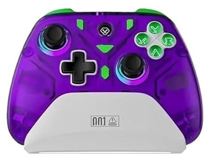 Gaming Controller With Charging Dock RGB Wireless Gamepad Ha&ll Effect Joystick Trigger For Ni&nt&en&d Sw&it&ch/PC/Phone(Purple)