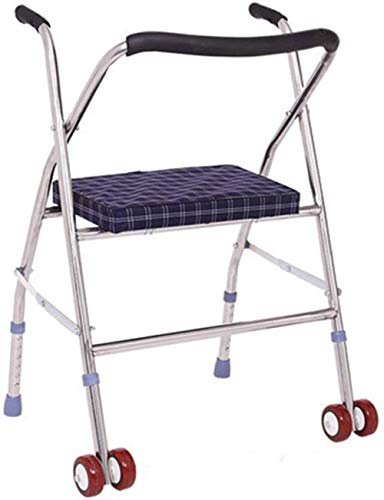 OWOHYG Rollator Pieghevole Rollator Walkers Rollator Walker, Telaio per deambulazione Leggermente Pieghevole in Acciaio Inossidabile Mobilità con Ruote con Sedile Rollator Walker