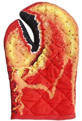 Lobster Oven Gloves, Adorable Crab Claw for Kitchen | Cotton Material Lightweight Portable & Secure Fit, Compact Microwave Mittens for Home Cooking Baking, 9.84x6.3inches, Orange