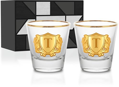 Onebttl Personalised Shot Glass Set for Men, Custom Alcohol Gifts for Tequila, Vodka, or Whiskey Lovers, Unique Birthday, Christmas Gifts for Him, T