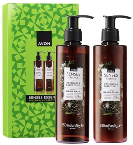 Senses Essence Duo Rosemary & Carrot Seed Hand Wash and Lotion Gift Set, 250 ml Each